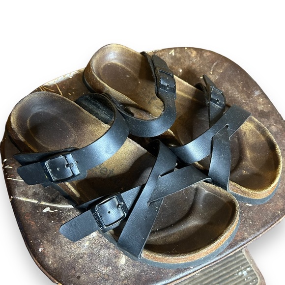 Birkenstock Betula Black Strappy Cork Sandals Size 39 - Picture 2 of 5